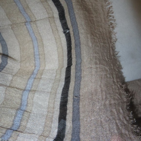 CALVIN KLEIN Modern Beach Neutrals Multicolor Striped Scarf - Picture 11 of 12